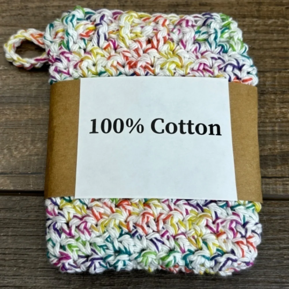 Crochet Bar Soap Saver Pouch Bag Cotton Handcrafted Exfoliating Drawstring‎ Knit